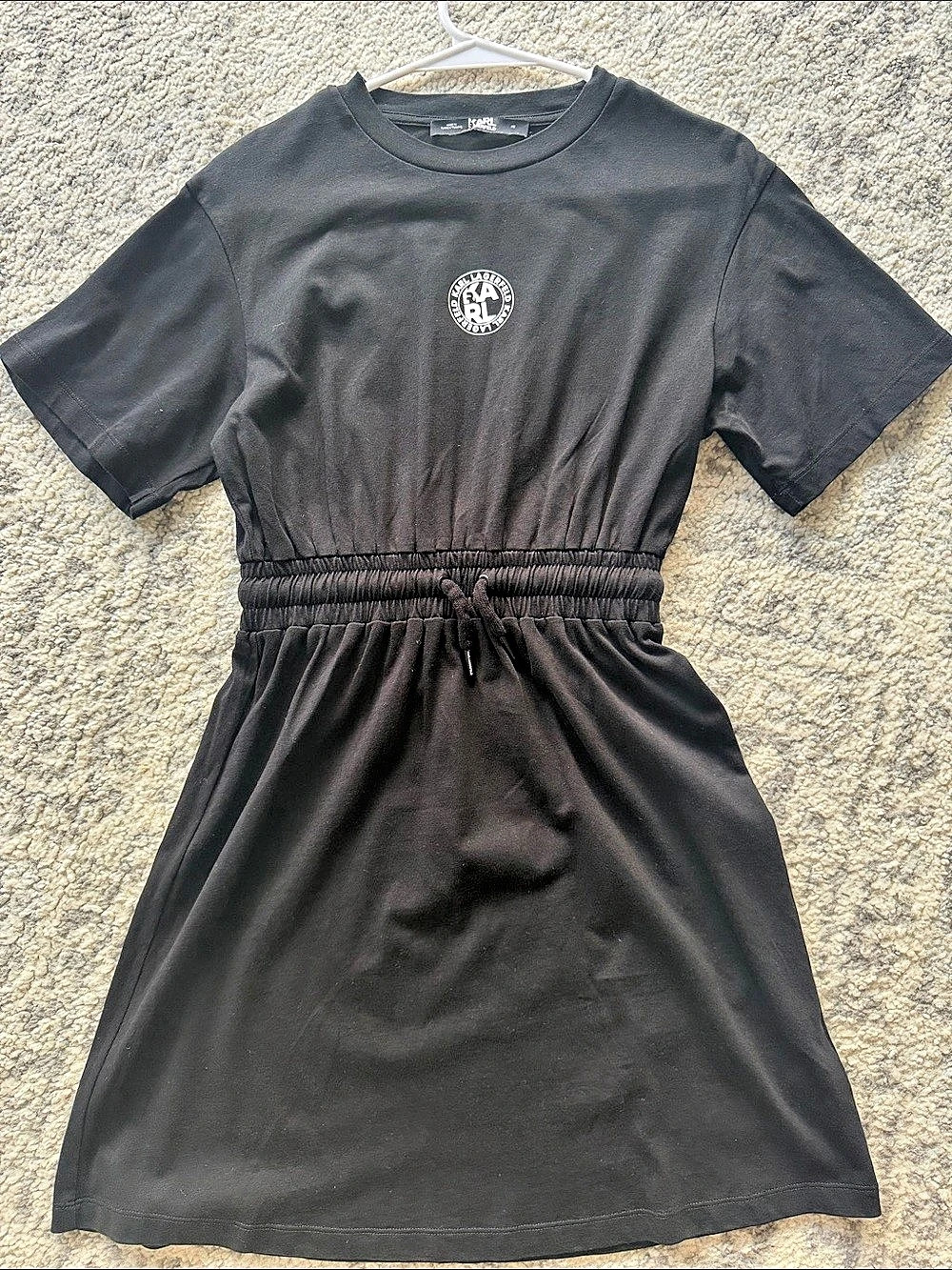 KARL LAGERFELD Women's Black Mini T-Shirt Dress
